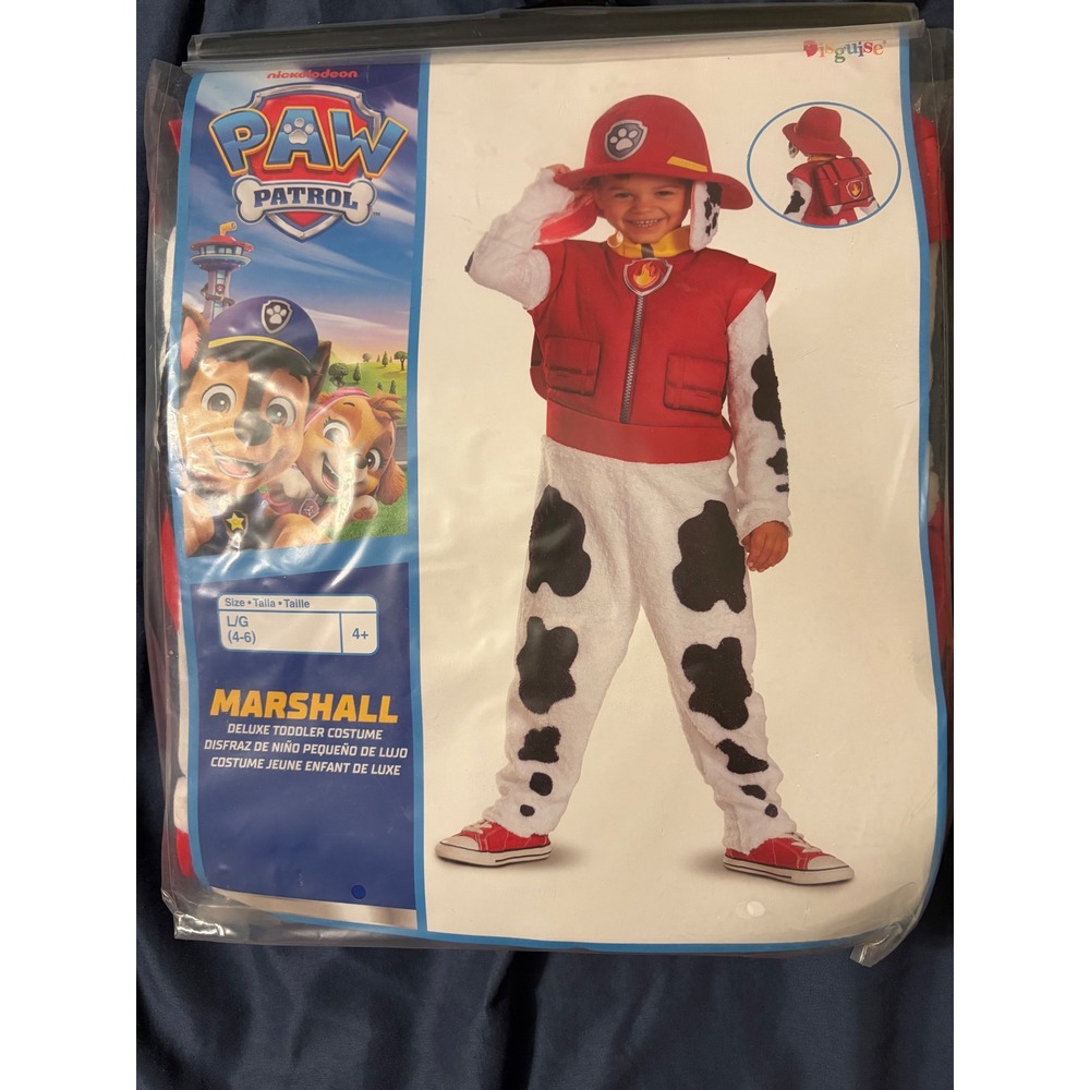 Paw Patrol Marshall Deluxe Toddler Costume Disguise Size 4-6 Red White Dalmatian
